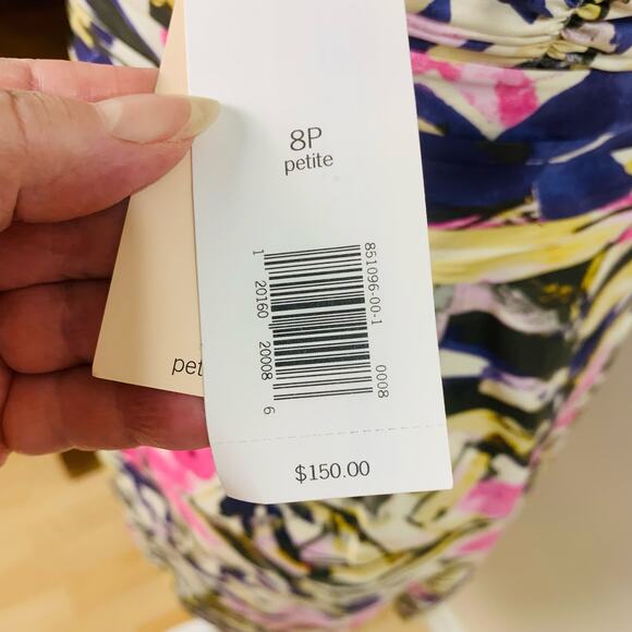 NEW Banana Republic Sz 8P Petite 100% Silk Strapless Ruched Convertible Dress - Picture 13 of 15